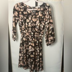 Lush Floral Dress, with open cut in the front